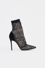 Gianvito Rossi Suede & Lace Brinn Bootie