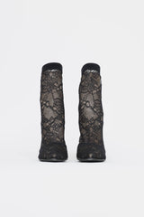 Gianvito Rossi Suede & Lace Brinn Bootie