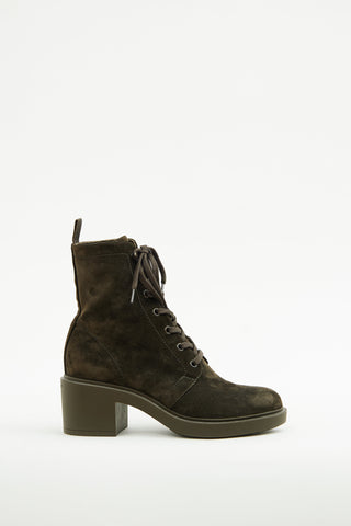 Gianvito Rossi Suede Green Foster Boot