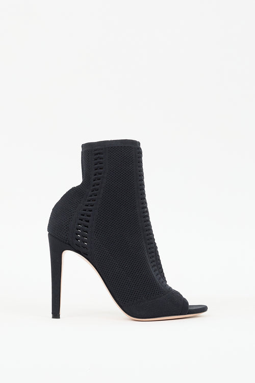 Gianvito Rossi Black Stretch Knit Vires 105 Sock Boot