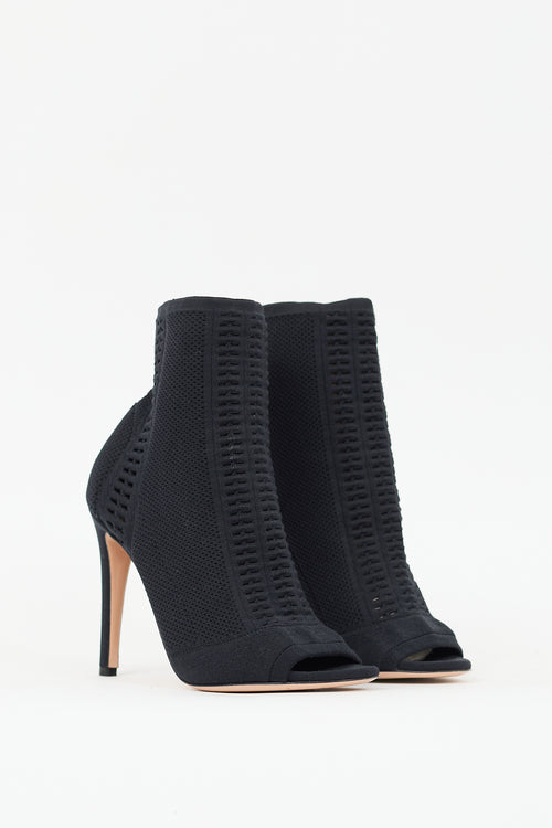 Gianvito Rossi Black Stretch Knit Vires 105 Sock Boot