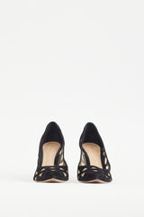 Gianvito Rossi Black Suede & Mesh Maxine Pump