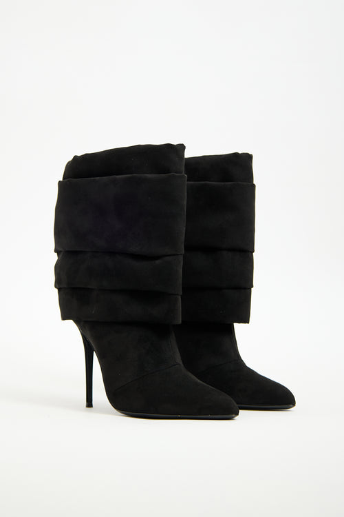 Giuseppe Zanotti Black Suede Evrin Slouchy Boot