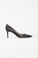 Gianvito Rossi Black Leather Gianvito 75 Pump
