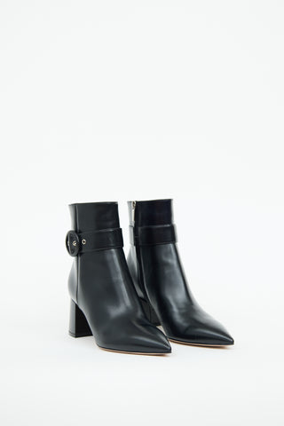 Gianvito Rossi Black Leather Evelyn Ankle Boot