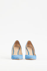 Gianvito Rossi Blue Suede Gianvito 85 Pump