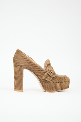 Gianvito Rossi Corduroy Leon Platform Loafer