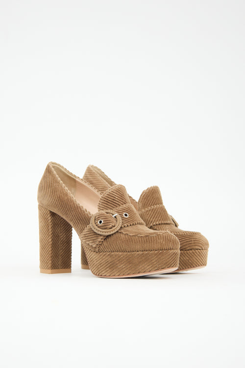 Gianvito Rossi Corduroy Leon Platform Loafer