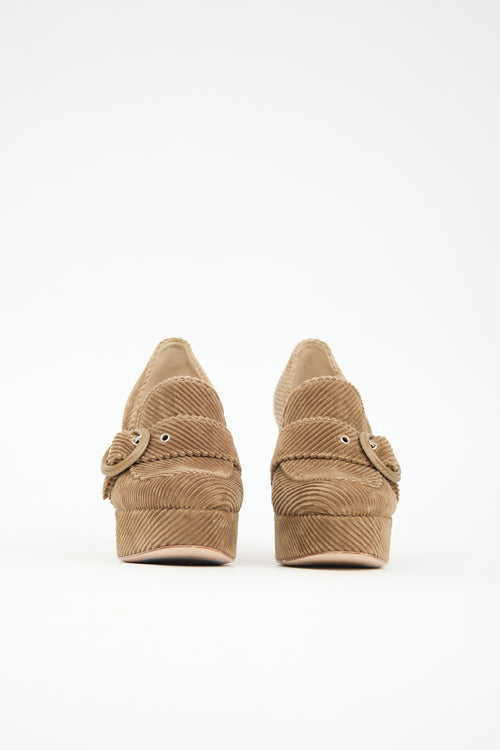 Gianvito Rossi Corduroy Leon Platform Loafer