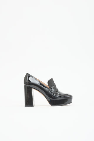 Gianvito Rossi Patent Penny Loafer Pump