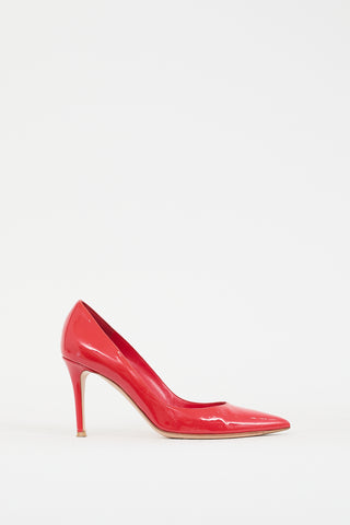 Gianvito Rossi Red Patent Leather Pointed Toe Pump