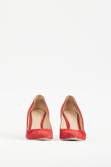 Gianvito Rossi Red Suede Gianvito 85 Pump