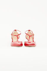 Gianvito Rossi Red Patent Ribbon T-Bar Heel