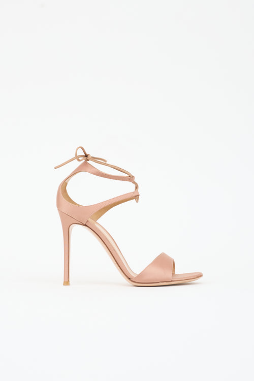 Gianvito Rossi Satin Ankle Tie Sandal