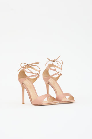 Gianvito Rossi Satin Ankle Tie Sandal
