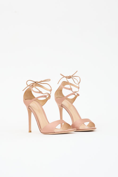 Gianvito Rossi Satin Ankle Tie Sandal