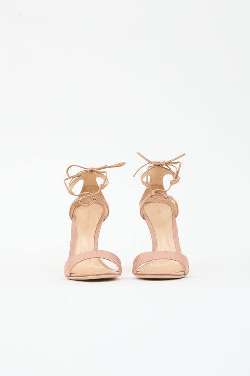 Gianvito Rossi Satin Ankle Tie Sandal