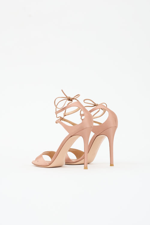 Gianvito Rossi Satin Ankle Tie Sandal