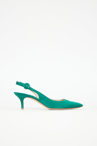 Gianvito Rossi Satin Anna Slingback Pump