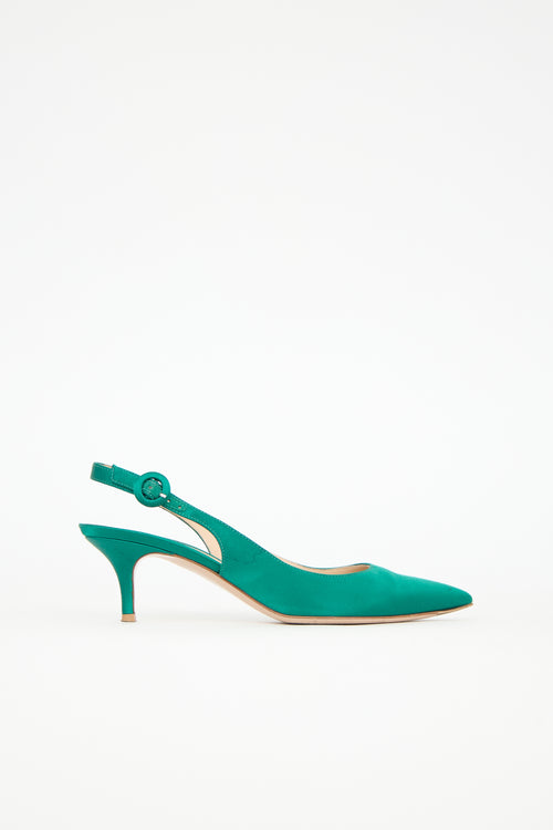 Gianvito Rossi Satin Anna Slingback Pump