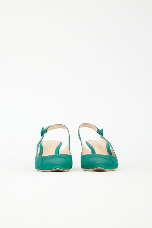 Gianvito Rossi Satin Anna Slingback Pump