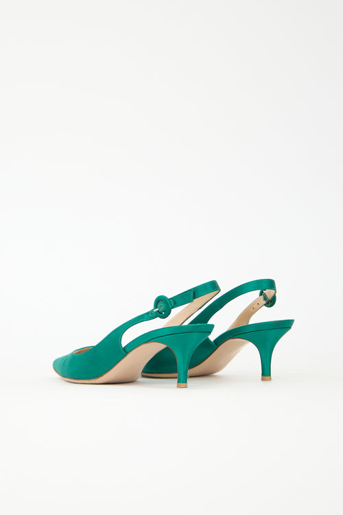 Gianvito Rossi Satin Anna Slingback Pump