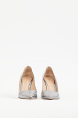 Gianvito Rossi Silver Leather Gianvito 85 Pump