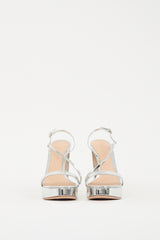 Gianvito Rossi Silver Metallic Leather Kimberly Platform Heel