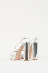 Gianvito Rossi Silver Metallic Leather Kimberly Platform Heel