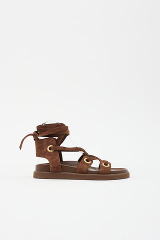 Gianvito Rossi Suede Ibiza Sandal