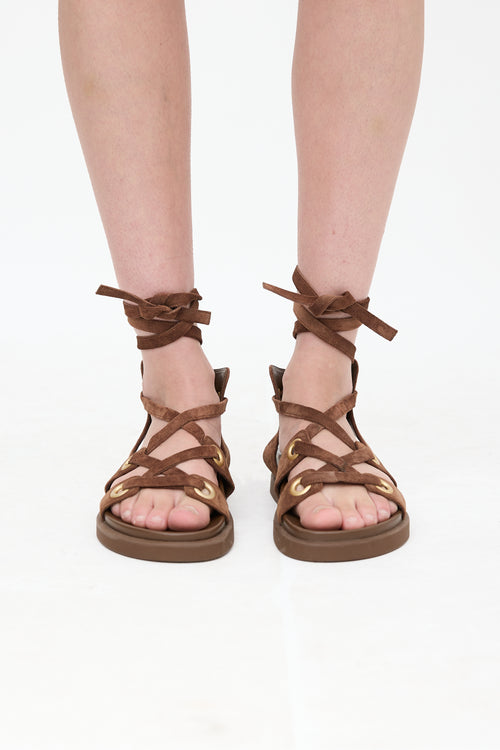 Gianvito Rossi Suede Ibiza Sandal