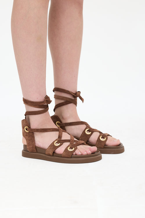 Gianvito Rossi Suede Ibiza Sandal