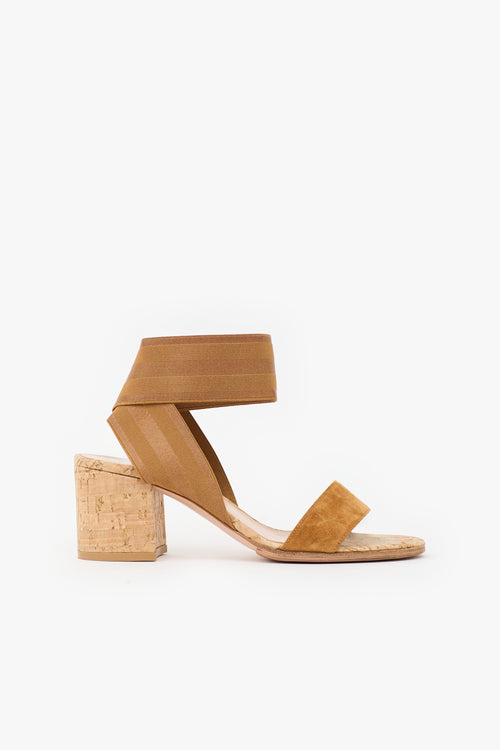 Gianvito Rossi Suede & Cork Hailee Sandal