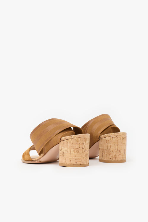 Gianvito Rossi Suede & Cork Hailee Sandal