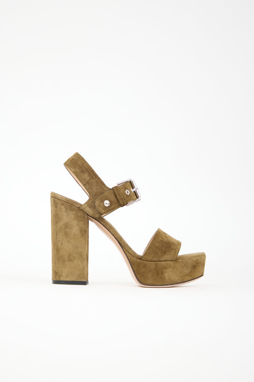 Gianvito Rossi Suede Gina Platform Sandal