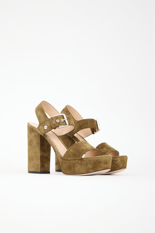 Gianvito Rossi Suede Gina Platform Sandal