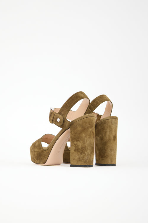 Gianvito Rossi Suede Gina Platform Sandal