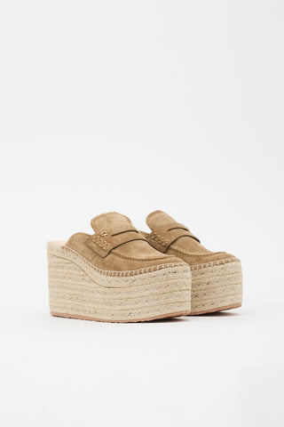 Gianvito Rossi Suede Maxilla Espadrille Mule