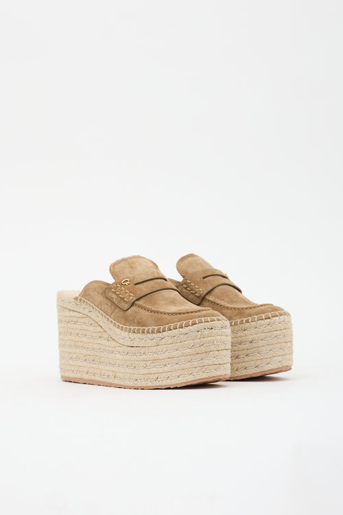 Gianvito Rossi Suede Maxilla Espadrille Mule