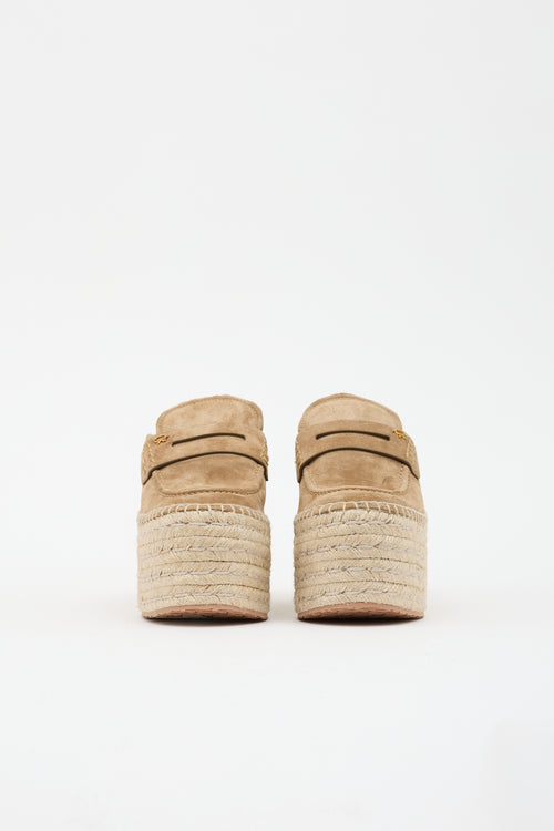 Gianvito Rossi Suede Maxilla Espadrille Mule