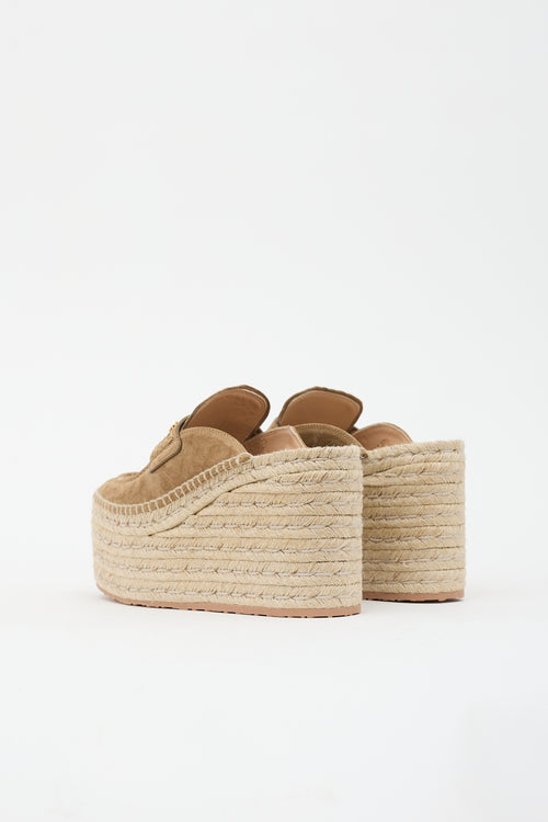 Gianvito Rossi Suede Maxilla Espadrille Mule