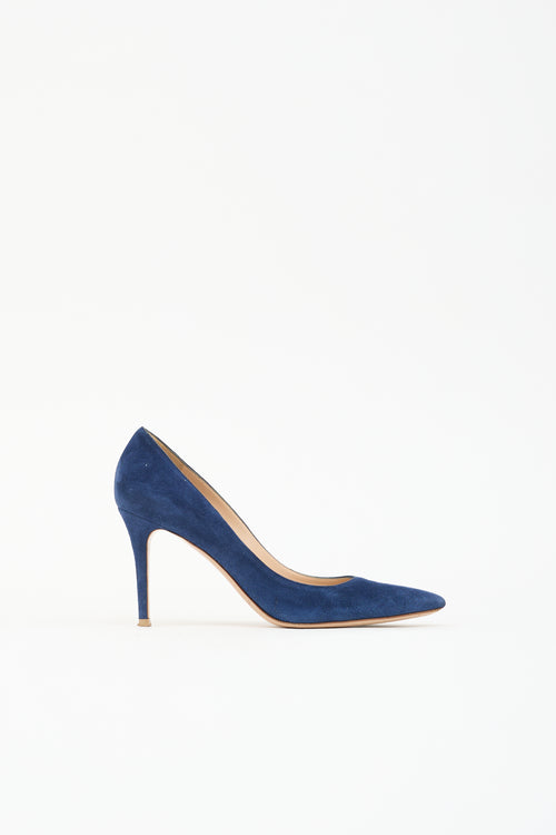 Gianvito Rossi Suede Pointed Toe Pump