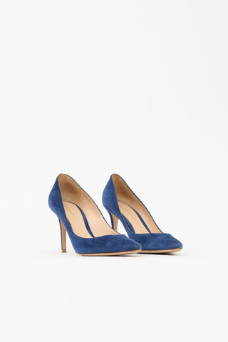 Gianvito Rossi Suede Pointed Toe Pump