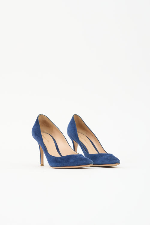 Gianvito Rossi Suede Pointed Toe Pump