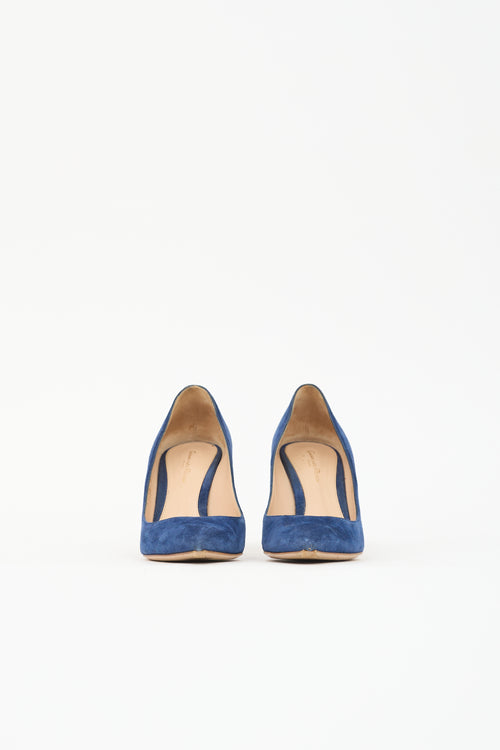 Gianvito Rossi Suede Pointed Toe Pump