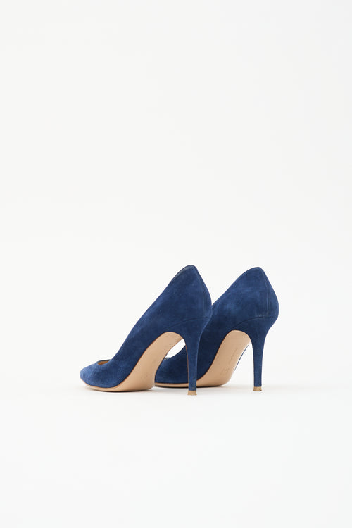 Gianvito Rossi Suede Pointed Toe Pump