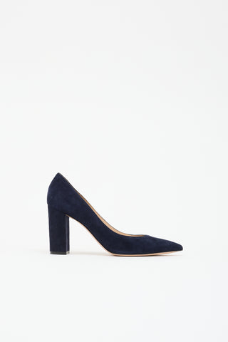 Gianvito Rossi Suede Pointed Toe Pump