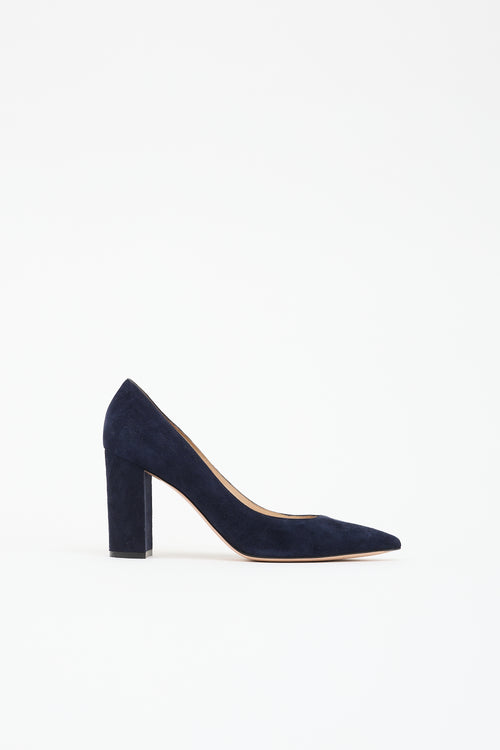 Gianvito Rossi Suede Pointed Toe Pump