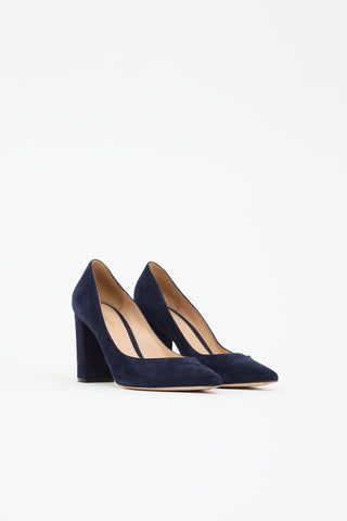 Gianvito Rossi Suede Pointed Toe Pump