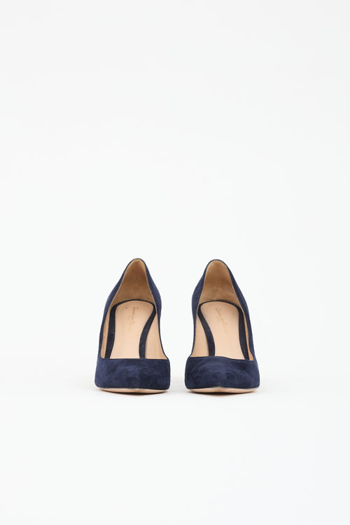 Gianvito Rossi Suede Pointed Toe Pump